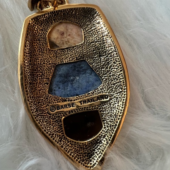 Barse Thailand gold tone and multi color stone necklace. - Picture 3 of 7